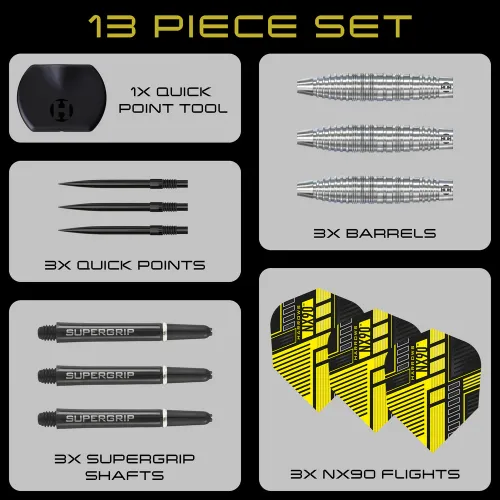 Harrows NX90 Bomb QUICK Point Steeldart-Set 21, 23 oder 25 Gramm