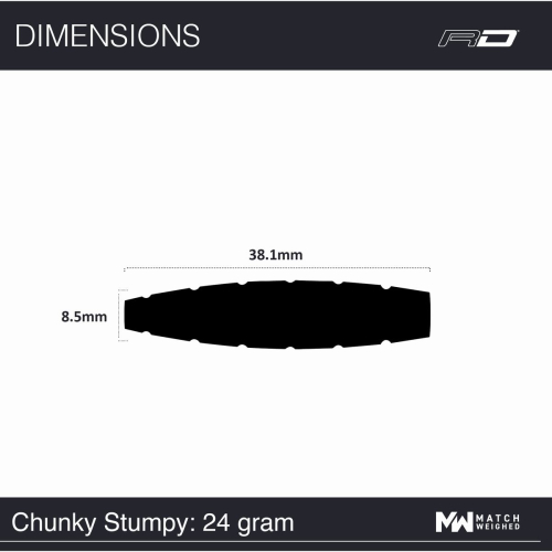 CHUNKY STUMPY 3 Steeldart-Set 24 Gr.