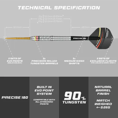 Preview: Precise180 Ricardo Pietreczko Steeldart 23 Gr.