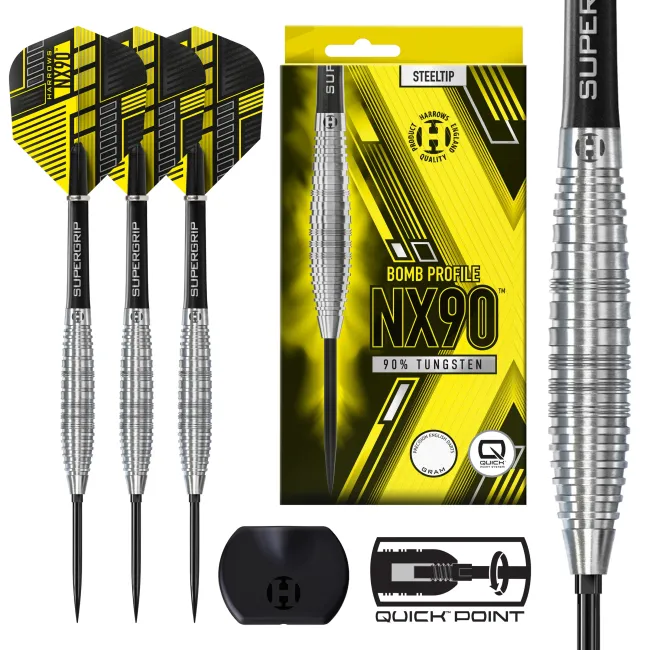 Harrows NX90 Bomb QUICK Point Steeldart-Set 21, 23 oder 25 Gramm