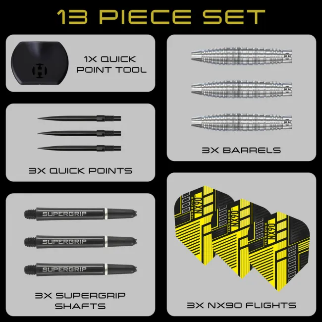 Harrows NX90 Bomb QUICK Point Steeldart-Set 21, 23 oder 25 Gramm