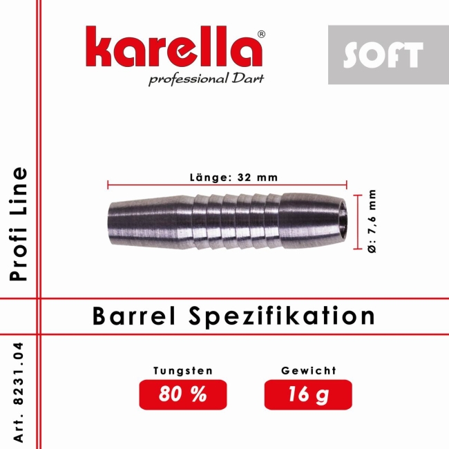 Karella Soft-Dart Barrel PLS04  18 Gr. (16 Gr. Barrel)