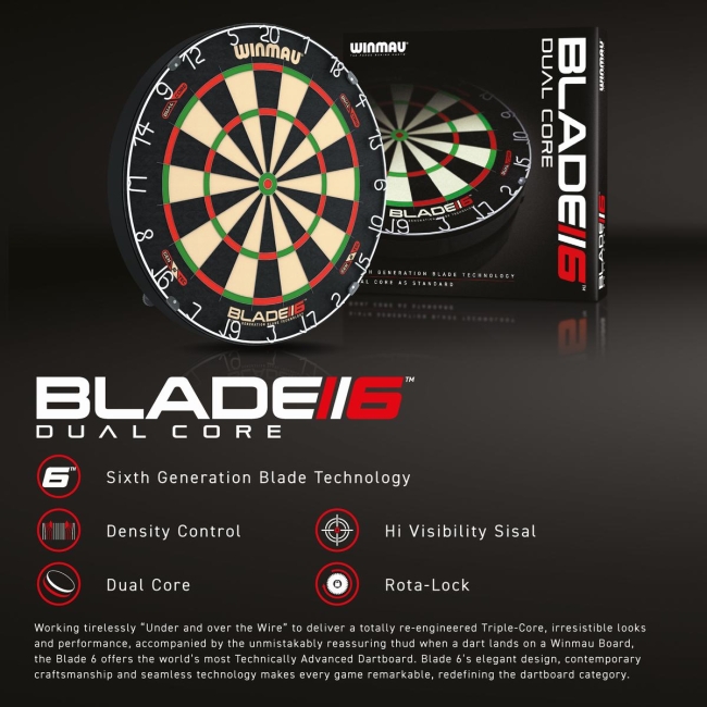 Winmau Blade 6 Dual Core Steel-Dartboard