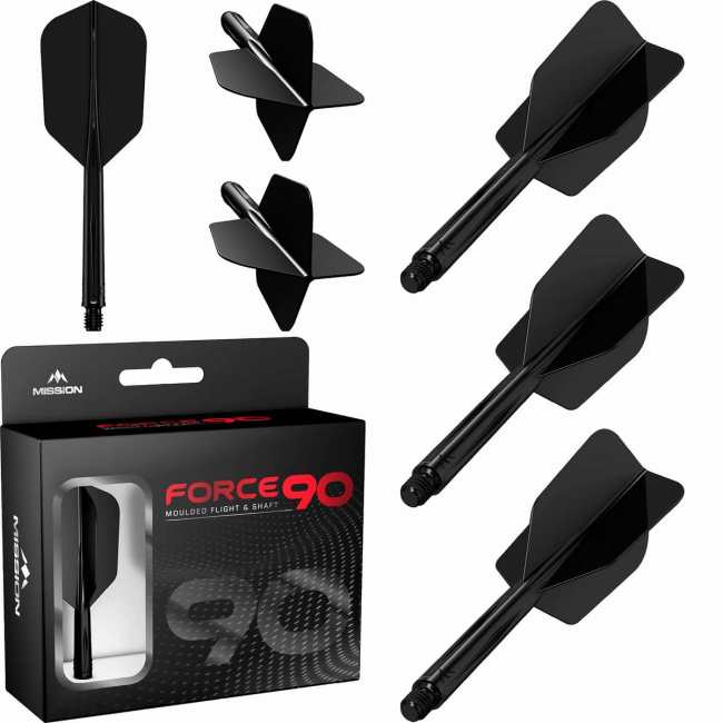 Mission Force 90 Moulded Flight & Shaft System Schwarz Slim