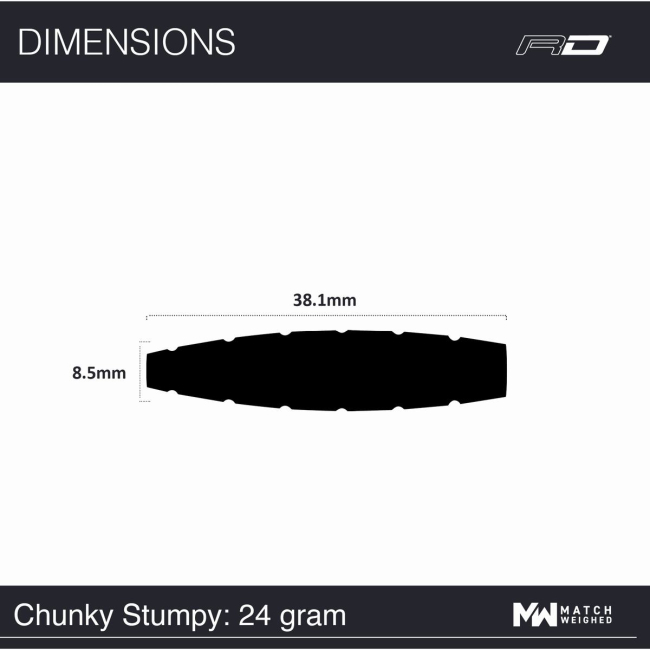 CHUNKY STUMPY 3 Steeldart-Set 24 Gr.